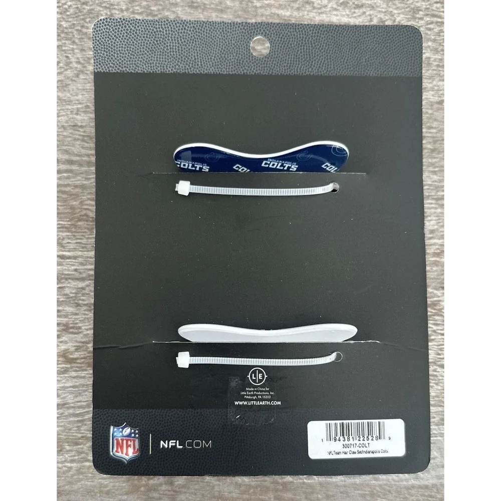 NEW Indianapolis Colts Claw Clips NFL Football Logo Hair Accessories Set Of 2